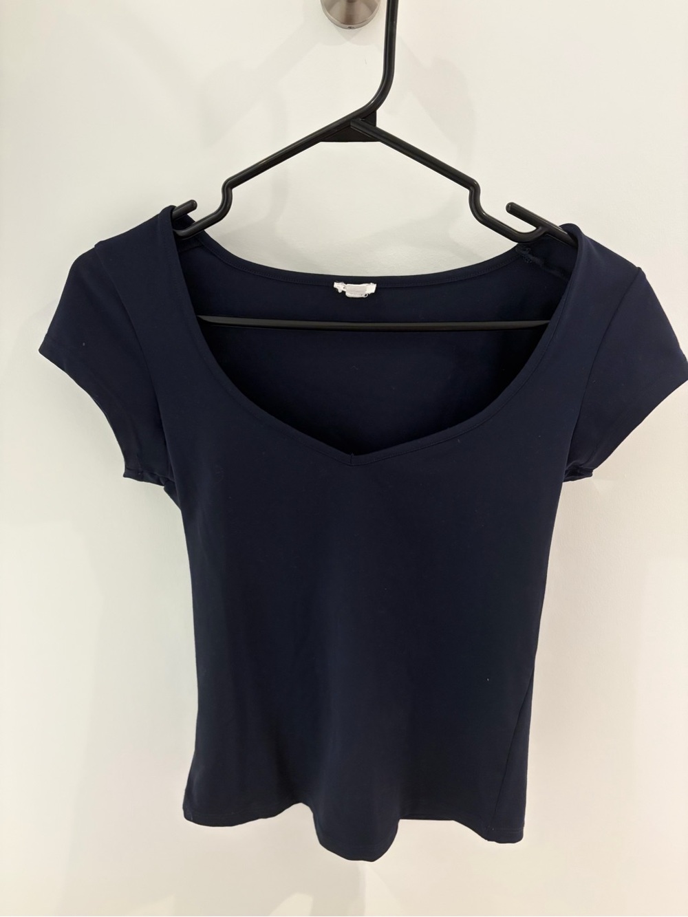 Garage Navy Scoop Neck Short Sleeve Tee